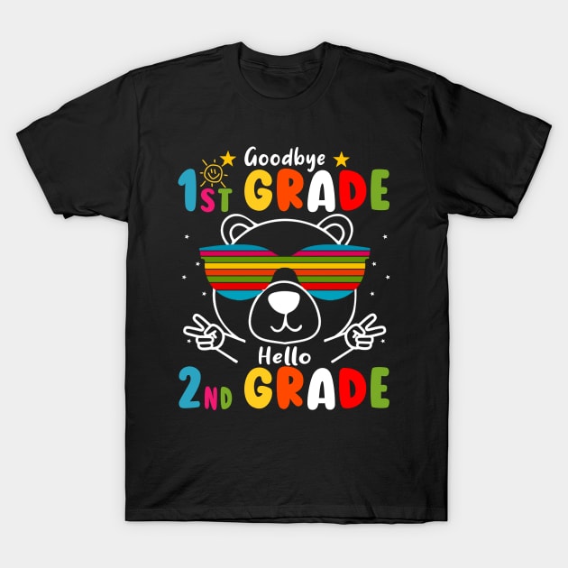 Goodbye 1st Grade Graduation Hello 2nd Grade Last Day Of School bear T-Shirt by AngelGurro